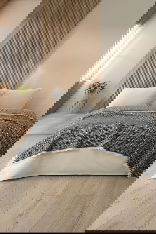 Cuvertura matlasata dubla, Diamonds - Black, DC Home, Bumbac