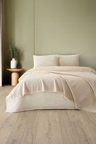Cuvertura matlasata dubla, Lapis - Beige, DC Home, Bumbac