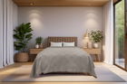 Cuvertura pique Single, Russel - Grey, ICF Bedroom, Bumbac