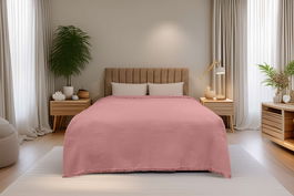Cuvertura matlasata dubla, Waffle - Pink, ICF Bedroom, Bumbac