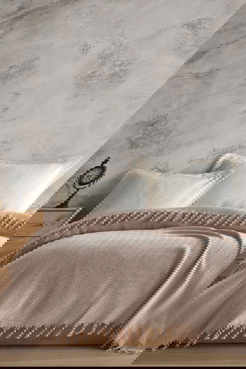 Cuvertura matlasata dubla, Berlino - Beige, Viaden, Bumbac reciclat