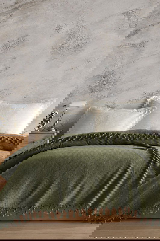Cuvertura matlasata dubla, Berlino - Khaki, Viaden, Bumbac reciclat