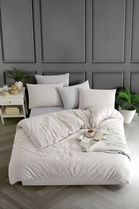 Lenjerie de pat pentru o persoana, Yarn Dyed - Beige, Tabu Home, 70% bumbac/30% poliester