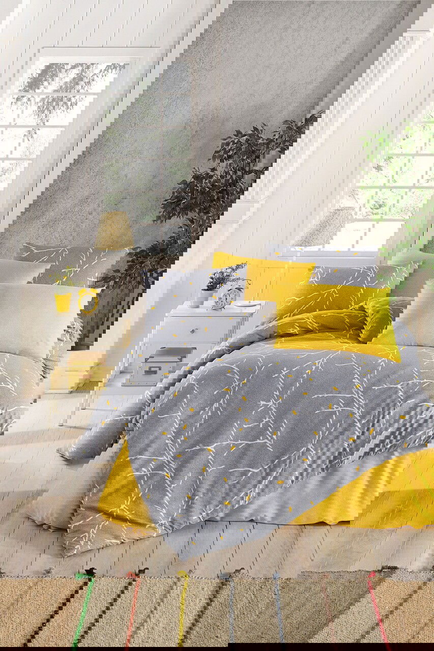 Lenjerie de pat pentru o persoana, Parure Fitted, Tabu Home, 65% bumbac/35% poliester