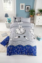 Lenjerie de pat pentru o persoana, Space Fitted, Tabu Home, 65% bumbac/35% poliester
