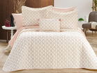 Set cuvertura de pat dubla 3 piese, Brillance - Cream, Powder, Lumea zestrei, Catifea