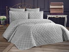Set cuvertura de pat dubla 3 piese, Dessert - Grey, Dowry World, Catifea