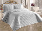Set cuvertura de pat dubla 3 piese, Estiva - Grey, Dowry World, Bumbac