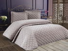 Set cuvertura de pat dubla 3 piese, Lima - Grey, Dowry World, Catifea