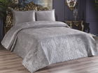 Set cuvertura de pat dubla 3 piese, Velica - Grey, Dowry World, Catifea