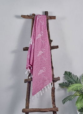 Prosop de plaja, DC Home, Flamingo, Bumbac, Fucsia