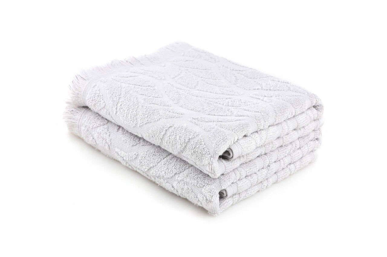 Set prosoape de baie, Hobby, Leaf, Bumbac, Gri deschis
