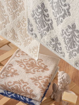 Set prosoape, Cotton Box, Bertel Asorti, Bumbac/Poliester, Bej / Albastru / Gri