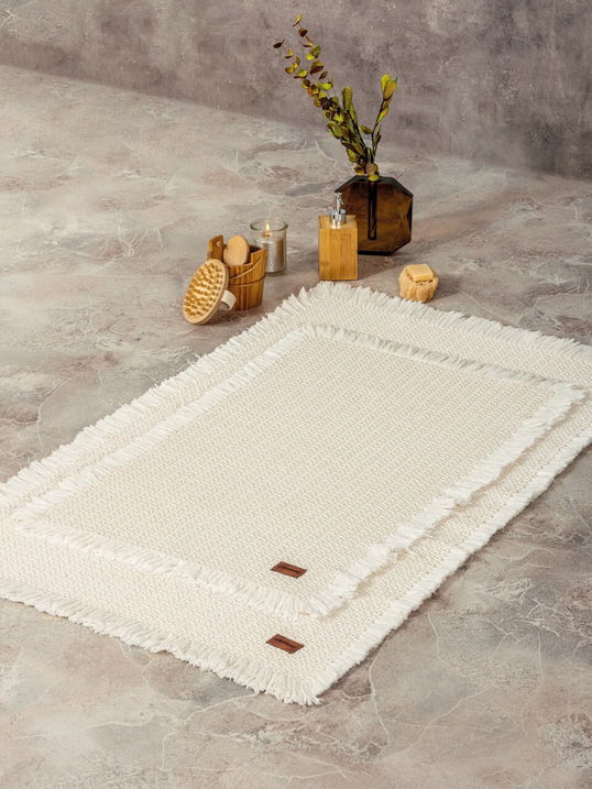 Set covorase de baie, Cotton Box, Bath Rug, Bumbac , Crem