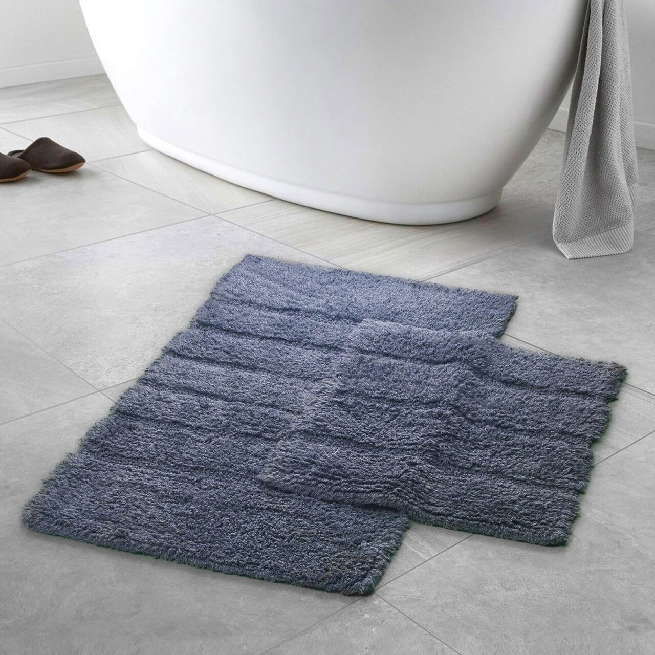 Set covorase de baie, Alanur Home, Milano, Bumbac, Argintiu
