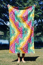 Prosop de plaja, Astacura, Geometric Mozaic 70, 70x130 cm, 70% poliester/30% poliamida, Multicolor