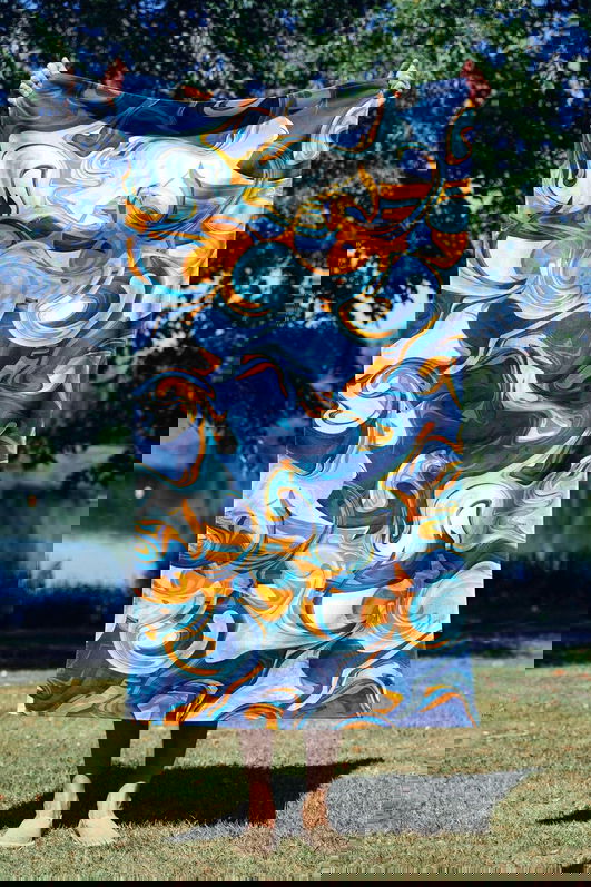 Prosop de plaja, Astacura, Liquid Marble 70, 70x130 cm, 70% poliester/30% poliamida, Multicolor