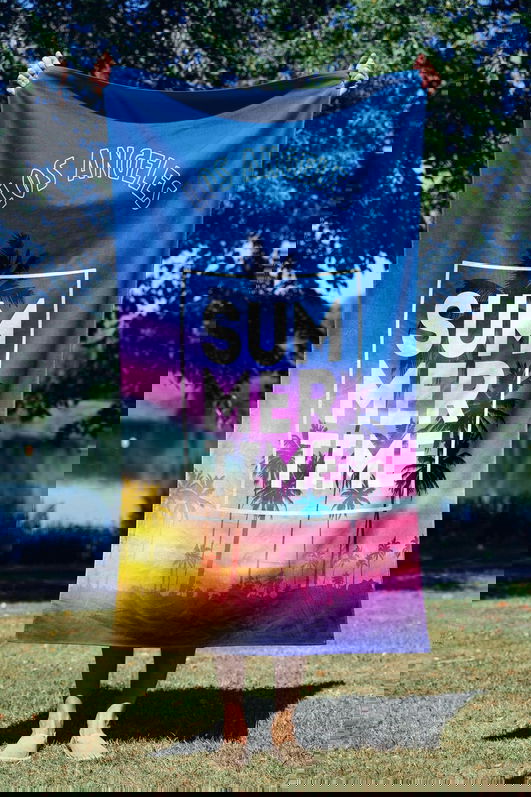 Prosop de plaja, Astacura, Summer Time 70, 70x130 cm, 70% poliester/30% poliamida, Multicolor