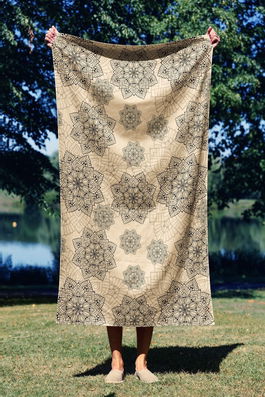 Prosop de plaja, Astacura, Mandala 90, 90x150 cm, 70% poliester/30% poliamida, Multicolor