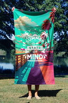 Prosop de plaja, Astacura, Summer is State of Mind 90, 90x150 cm, 70% poliester/30% poliamida, Multicolor