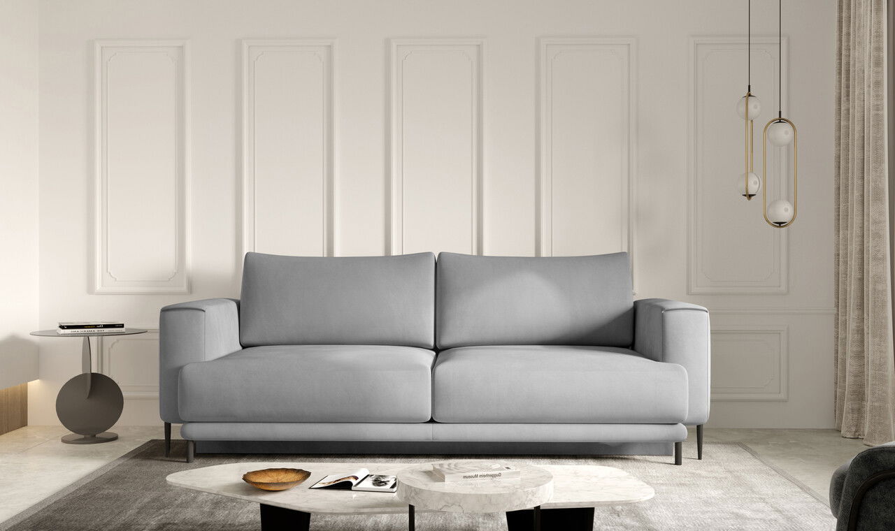 Canapea extensibila 4 locuri ELTAP, SO-DAL-03NU, Dalia, 248x84x95 cm, lemn/poliester, gri deschis