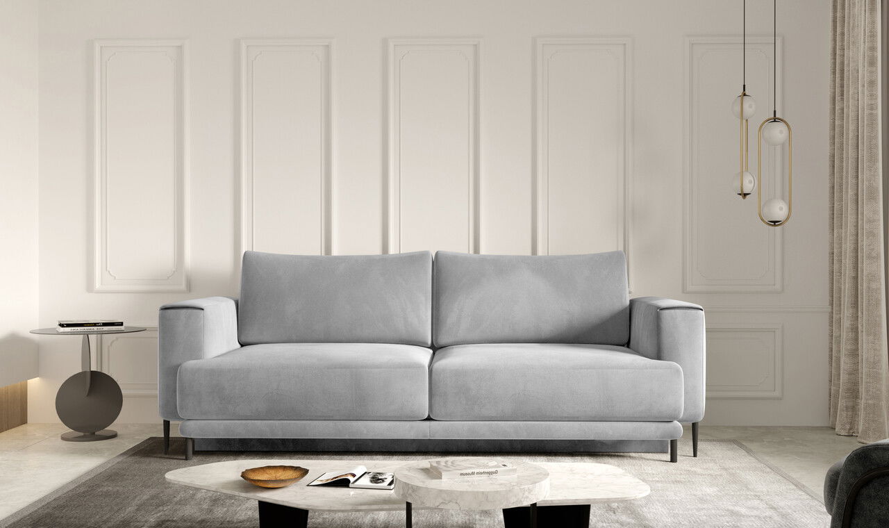 Canapea extensibila 4 locuri ELTAP, SO-DAL-04SO, Dalia, 248x84x95 cm, lemn/poliester, gri deschis