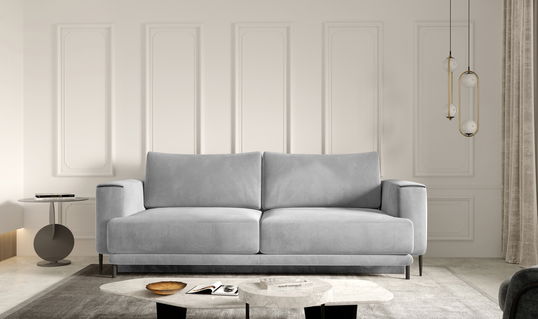 Canapea extensibila 4 locuri ELTAP, SO-DAL-04SO, Dalia, 248x84x95 cm, lemn/poliester, gri deschis