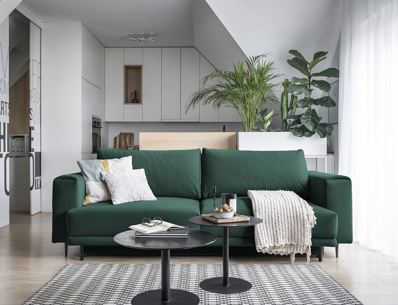 Canapea extensibila 4 locuri ELTAP, SO-DAL-38VE, Dalia, 248x84x95 cm, lemn/poliester, verde
