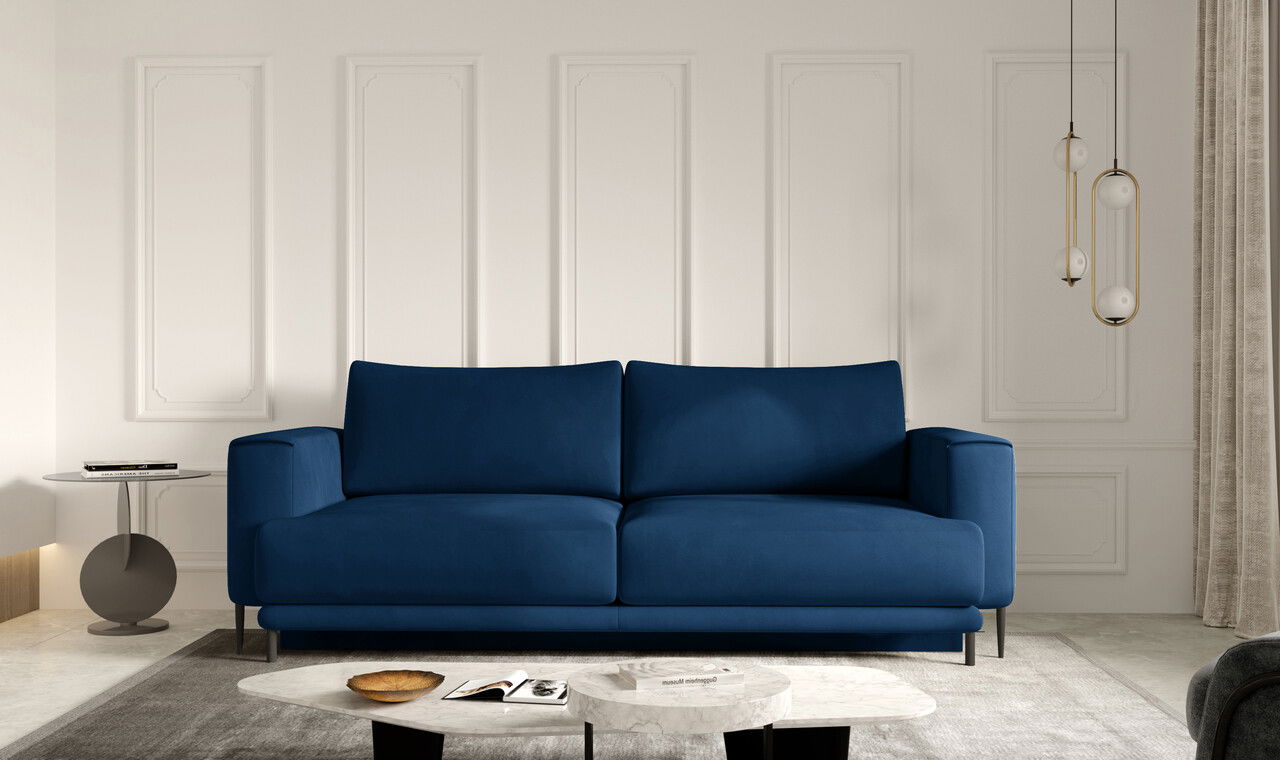 Canapea extensibila 4 locuri ELTAP, SO-DAL-40NU, Dalia, 248x84x95 cm, lemn/poliester, albastru inchis