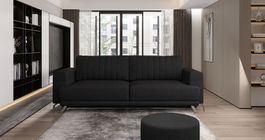 Canapea extensibila 4 locuri ELTAP, SO-ELI-10VER, Elise, 250x95x90 cm, lemn/poliester, negru