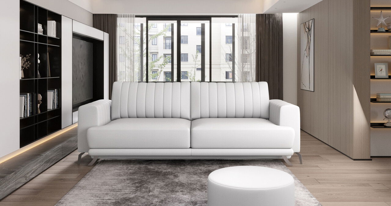 Canapea extensibila 4 locuri ELTAP, SO-ELI-17SOF, Elise, 250x95x90 cm, lemn/poliester, alb