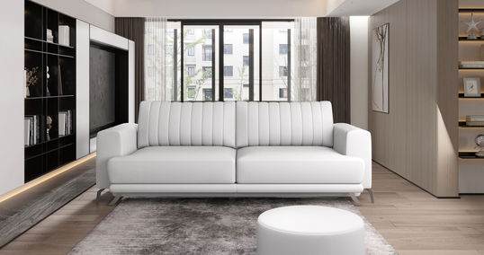 Canapea extensibila 4 locuri ELTAP, SO-ELI-17SOF, Elise, 250x95x90 cm, lemn/poliester, alb