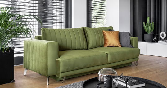 Canapea extensibila 4 locuri ELTAP, SO-ELI-33LO, Elise, 250x95x90 cm, lemn/poliester, verde olive