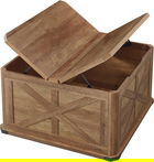 Masuta de cafea cu spatiu de depozitare, Vasagle, Country Style, 80x80x46 cm, PAL/MDF, maro miere