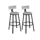 Set 2 scaune de bar, Vasagle, Industrial, 54x99 cm, PAL/otel, gri