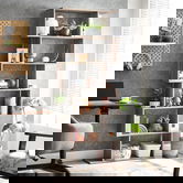 Biblioteca cu 6 rafturi, Vasagle, Cube Display, 70x24x190.5 cm, PAL, gri