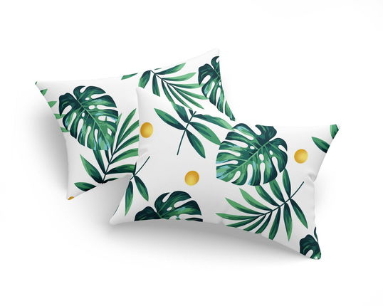 Set 2 fete de perna, Monstera - Green, Eponj Home, 65% bumbac/35% poliester
