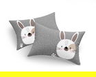 Set 2 fete de perna, Tavşancık - Light Brown, Grey, Roz, Eponj Home, 65% bumbac/35% poliester