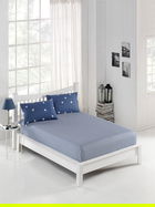 Set de pat pentru o persoana (cearceaf cu elastic si perna) 2 piese, Üçgen, Eponj Home, 65% bumbac/35% poliester