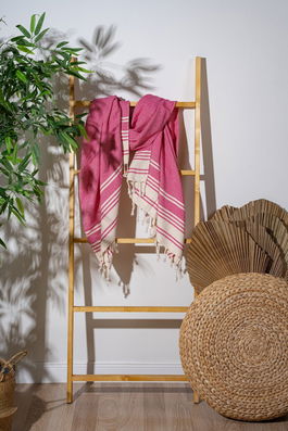 Prosop de plaja, PestemalLand, New Diamond, Bumbac;Poliester, Fucsia