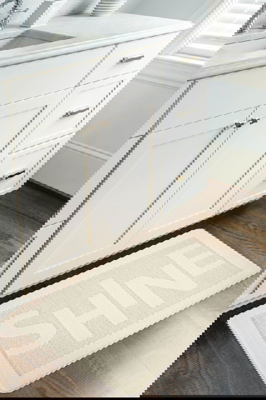 Covoras de baie, Cecilia, Shine, 60x100 cm, Polipropilena, Crem