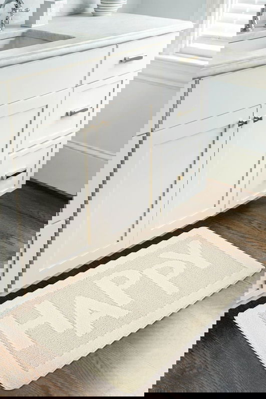 Covoras de baie, Cecilia, Happy, 60x100 cm, Polipropilena, Crem