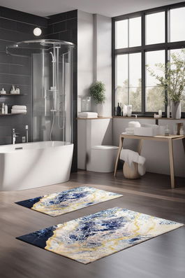 Set covorase de baie, Cartwright, CT-5022, Poliester, Multicolor