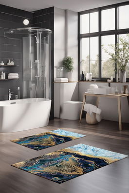 Set covorase de baie, Cartwright, CT-5023, Poliester, Multicolor
