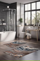 Set covorase de baie, Cartwright, CT-5033, Poliester, Multicolor