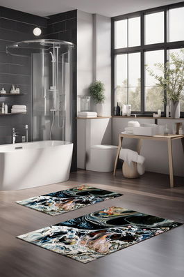 Set covorase de baie, Cartwright, CT-5048, Poliester, Multicolor