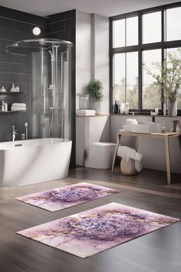 Set covorase de baie, Cartwright, CT-5050, Poliester, Multicolor