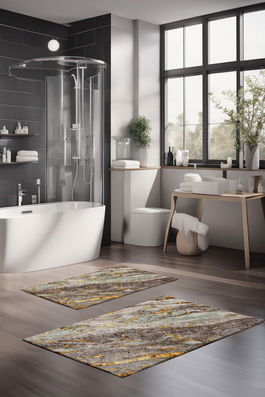 Set covorase de baie, Cartwright, CT-5056, Poliester, Multicolor
