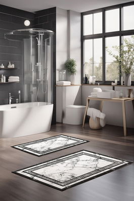 Set covorase de baie, Cartwright, CT-5080, Poliester, Multicolor