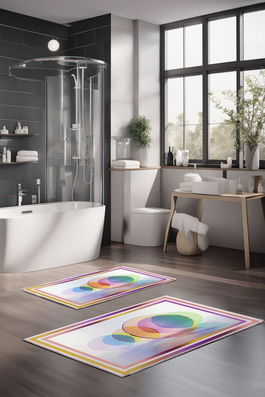 Set covorase de baie, Cartwright, CT-5094, Poliester, Multicolor